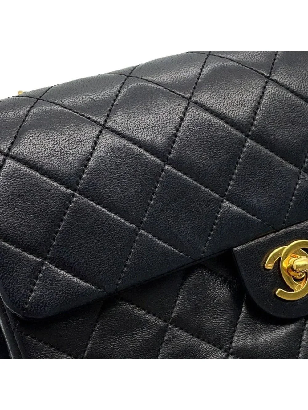 Chanel Chain Shoulder Bag Quilted 20 CC Logo Lambskin Mini Black